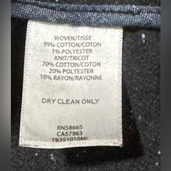 Treasure & Bond Wom M Charcoal Heathered Grey Textured Cotton Blazer Relaxed Fit - Picture 5 of 12